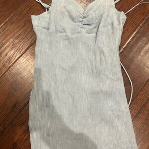 La Hearts Strapless Light Blue Dress